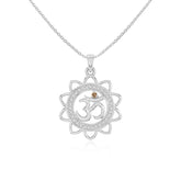 natural citrine om symbol necklaces in sterling silver